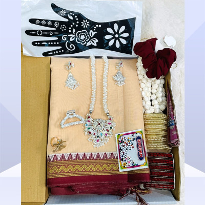 হাফ সিল্ক শাড়ি কম্বো প্যাকেজ